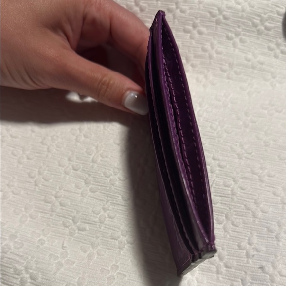 Coach Purple Leather Key Card Holder - Picture 3 of 3